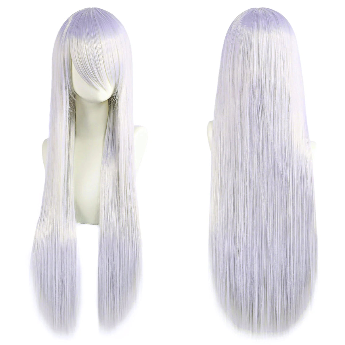 80cm Long Cosplay Wig - Synthetic Straight Hair with Bangs for Lolita Anime Costume Party Styling