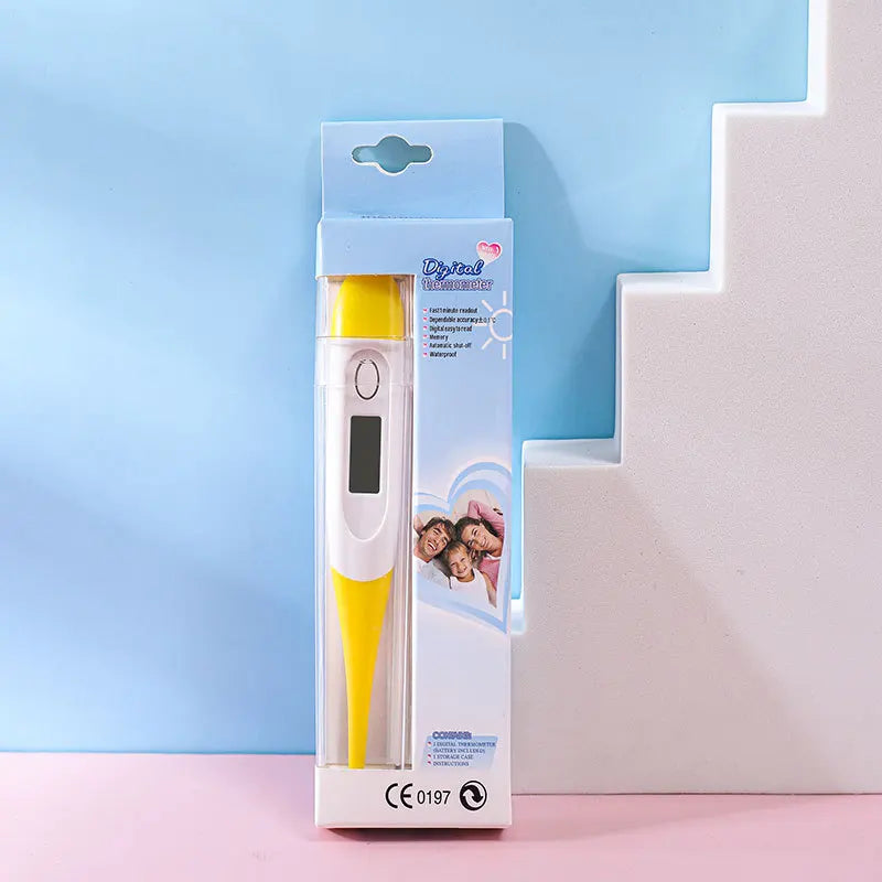 Electronic Digital Thermometer Soft Tip for Home First Aid—Oral & Armpit Temperature Measurement for Babies & Adults