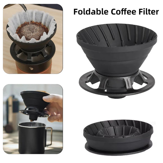 Reusable Silicone Coffee Filter Dripper – YRP Camping Pour Over Brewing Funnel for 1–2 Cups, Barista Coffee Making Tool Accessories