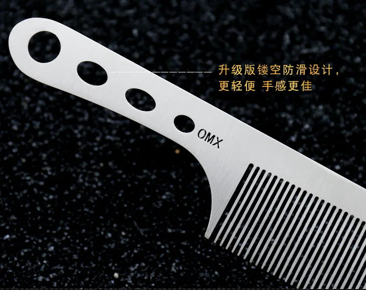 Ultra-Thin Titanium Steel Hairdressing Comb – Professional Men’s Point-Tail Hair Styling Brush