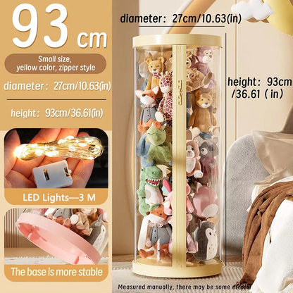 Transparent Doll & Plush Toy Storage Box — DIY Zipper Organizer Tube for Kids’ Toys, Christmas Gift, and Home Use