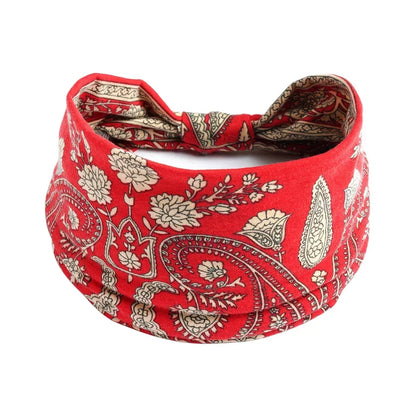 Bohemian Wide Cotton Stretch Headbands for Women – Turban Style Hairbands, Bandana Headwrap Hair Accessories