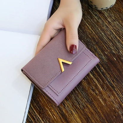 Luxury Mini Leather Wallet for Women – Small Short Fashion Purse with Credit Card Holder