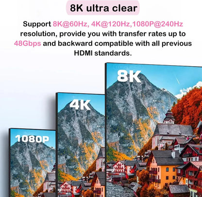 8K 60Hz HDMI Bi-Directional Switcher – 2 in 1 Out, 4K 120Hz HDMI Splitter with IR Remote for PC, TV, PS4, Xbox, PS5