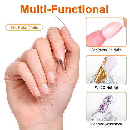 8g Multifunctional Solid Nail Tips Gel – Non-Stick Rhinestone Gel Glue for DIY Home Manicure