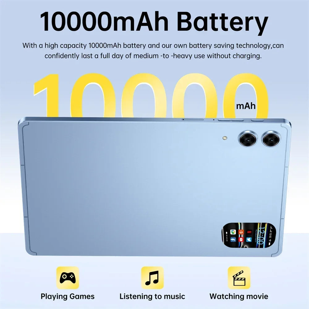 2026 Pad 7s Pro 10.1" Android Tablet – 16GB+1TB, 10000mAh, 5G WiFi Dual SIM, Global Version Kids PC
