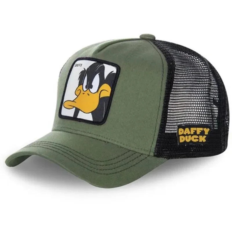 Unisex Anime Cartoon Baseball Cap - Embroidered Duck Patch Snapback Hat, Hip Hop and Outdoor Trucker Hat