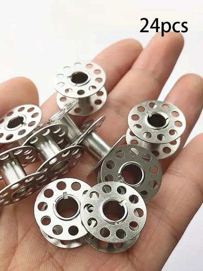 Stainless Steel Sewing Machine Bobbins - 12/24-Piece Metal Bobbins for Brother Sewing Machines