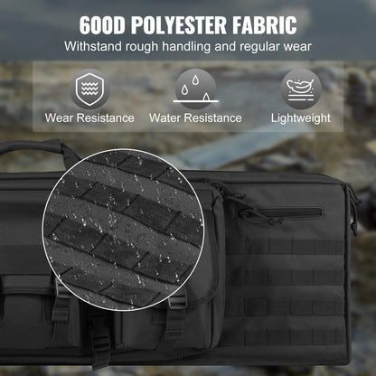 VEVOR Tactical Double Rifle Bag – 36/42" Soft Gun Case with Lockable Zipper for Two Rifles & Pistols