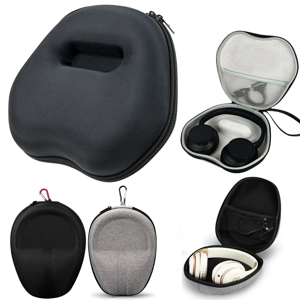 Portable EVA Hard Shell Earphone Case | Protective Headset Box for SONY WH-CH720N/WH-CH520 & Apple Max | Travel-Friendly Carrying Bag