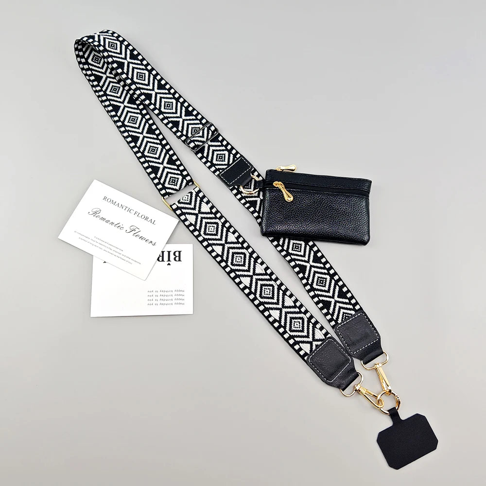 Adjustable Crossbody Mobile Phone Lanyard Strap – Anti-Lost Cell Phone Case Pendant with Zippered Wallet, Card Gasket & Coin Purse