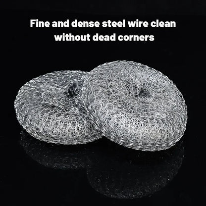 Stainless Steel Pot Brush with Handle – Heavy Duty Dishwashing Wire Ball for Pot & Pan Cleaning (5/1 Pcs)