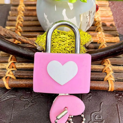 Colorful Heart-Shaped Anti-Theft Padlock – Rubber Sleeve for Travel Luggage, Suitcase, Zipper, Drawer, and Diary Lock