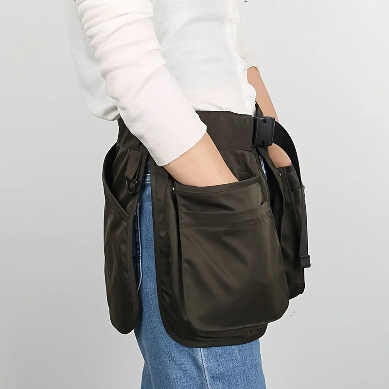 Sports Fashion Multi-Pocket Waist Bag – Zipper Closure Outdoor Travel Fanny Pack for Running, Hiking & Daily Use