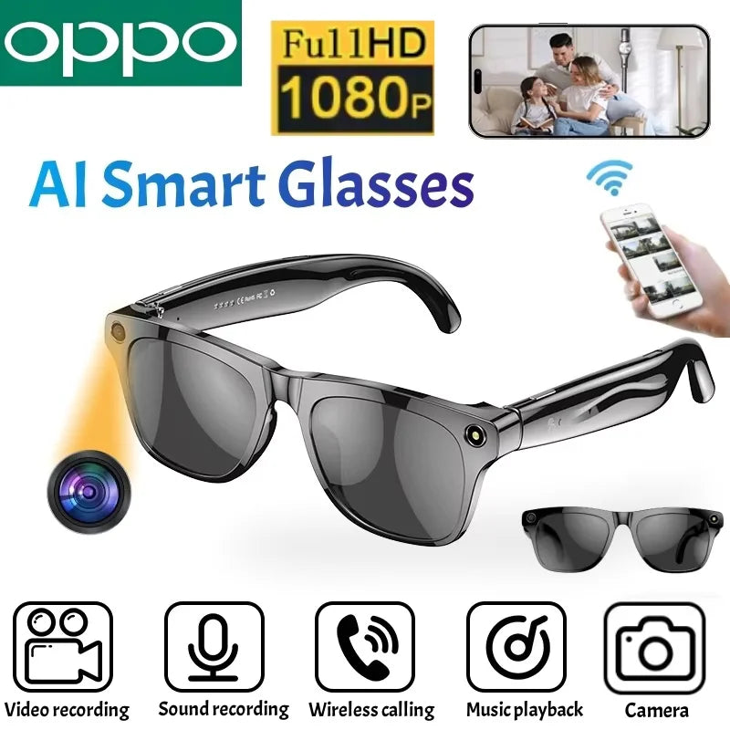 OPPO 4K HD AI Smart Glasses – 100MP Camera, ChatGPT, Bluetooth Calls, Voice Assistant & 260mAh Battery Smart Glasses 2025