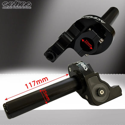 7/8" Quick Action Throttle Grip with Cable — Twist Gas Throttle Set for 50cc–150cc Motorcycle, Moped, Scooter, Bike (M10*1.5)