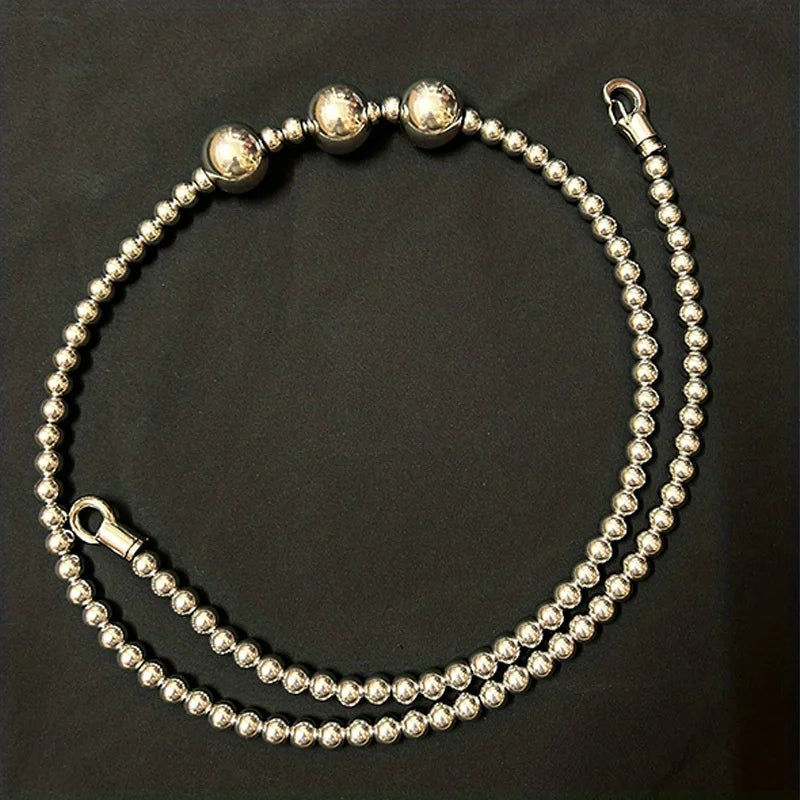 EDC Stainless Steel Ball Bracelet and Necklace - Titanium Steel Personal Safety Accessory for Everyday Carry