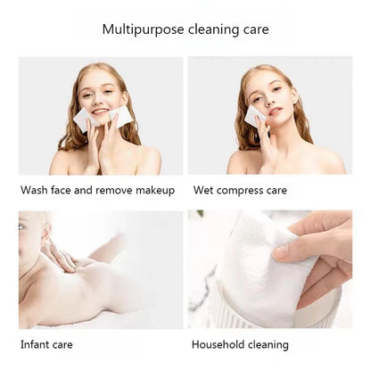 Extra Thick Disposable Facial Towels - Gentle & Absorbent Cotton Makeup Remover Wipes