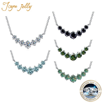 JoyceJelly Moissanite Necklace for Women - GRA Certified, 925 Sterling Silver, 18k White Gold Wedding Jewelry