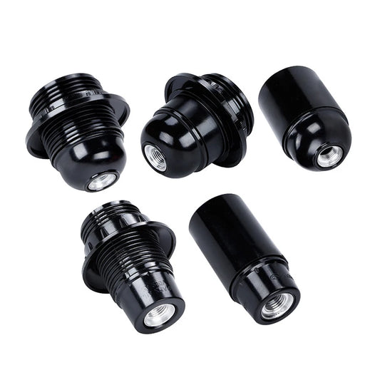 E27 Self-Locking Bakelite Lamp Holder - LED Light Bulb Socket with E14 Cap for Floor & Table Lamps