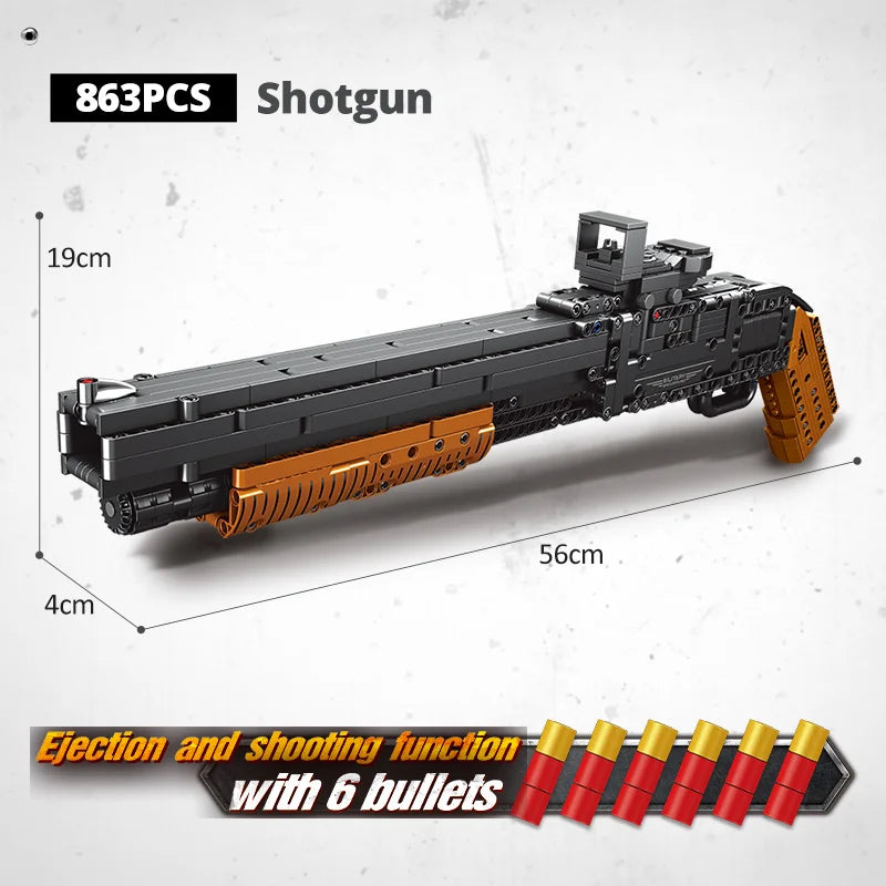ZKZC WW2 Military Weapon Building Block Set – Shotgun, Sniper & Assault Rifle Toy for Kids Gifts