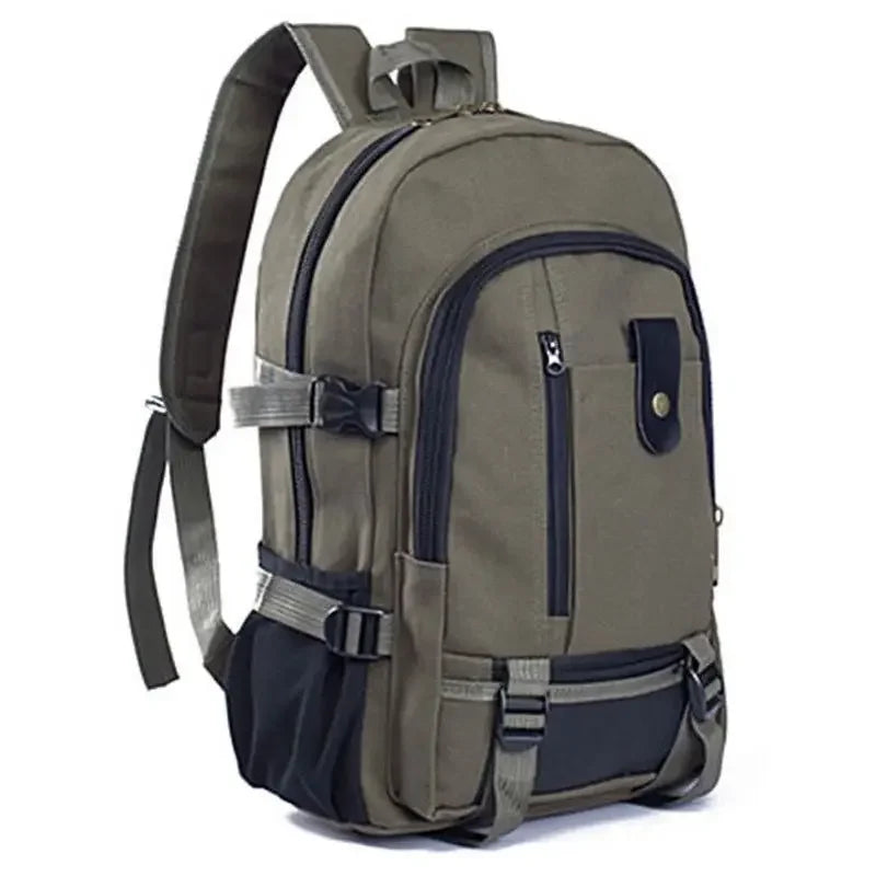 2023 Mountaineering Backpack for Men – Canvas Large Capacity Bag for High School, Outdoor Travel, Camping and Computers