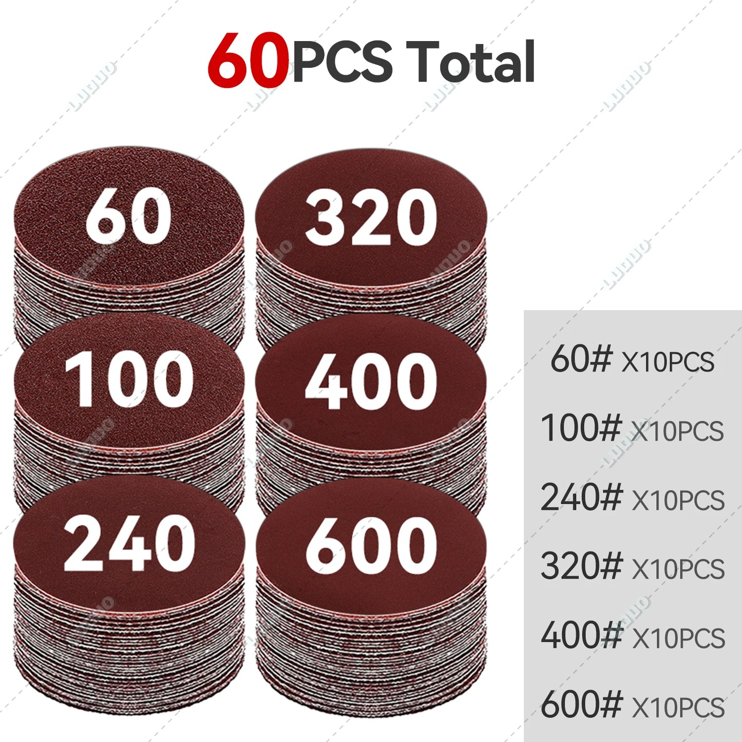 Car Detailing Headlight Restoration Sandpaper Discs – Hook & Loop Round Sanding Sheets for Metal & Wood Polishing Tools