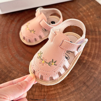 Infant Baby Sandals – Summer Newborn Crib Shoes, Flat First Walkers for Boys & Girls, Wedding Dress Shoes