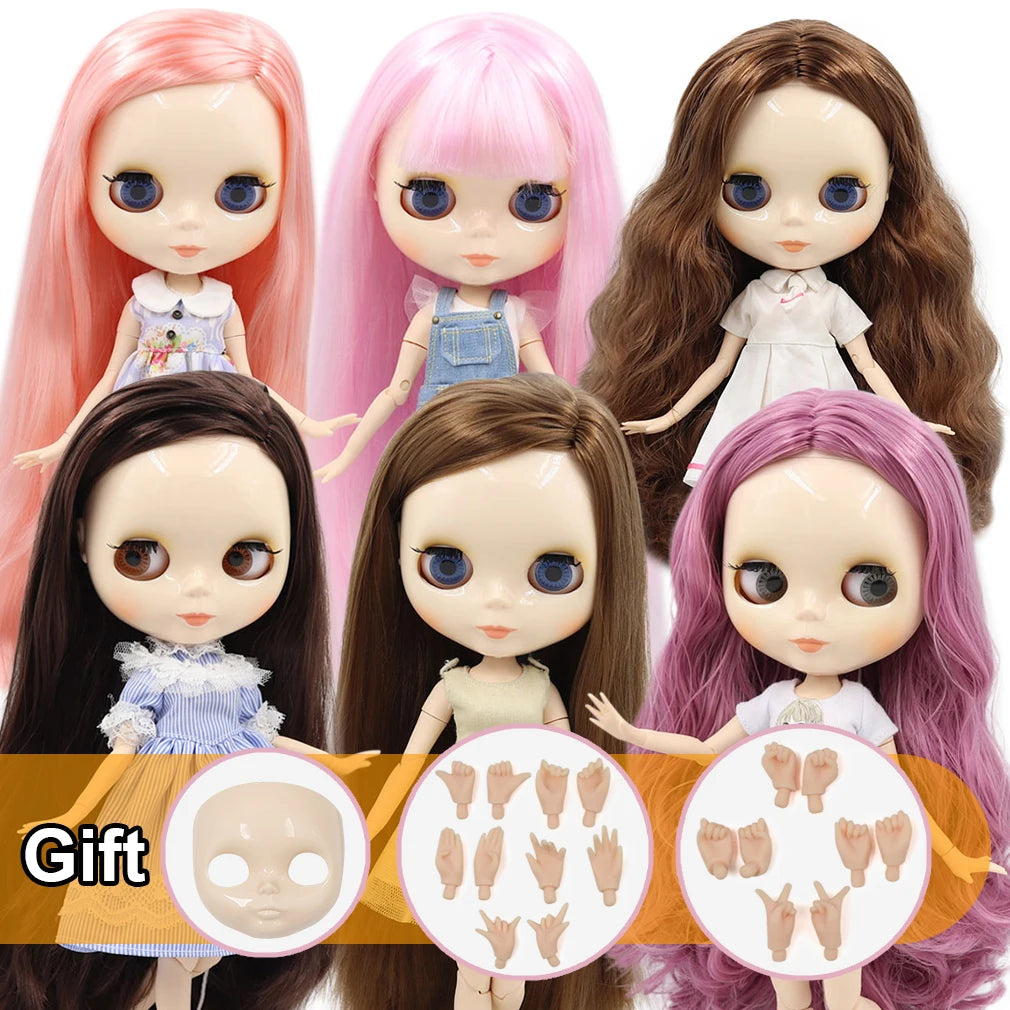 ICY DBS Blyth Doll – 1/6 BJD Customized Nude Joint Body, White Skin Glossy & Matte Face, 30cm Girl Toy Gift