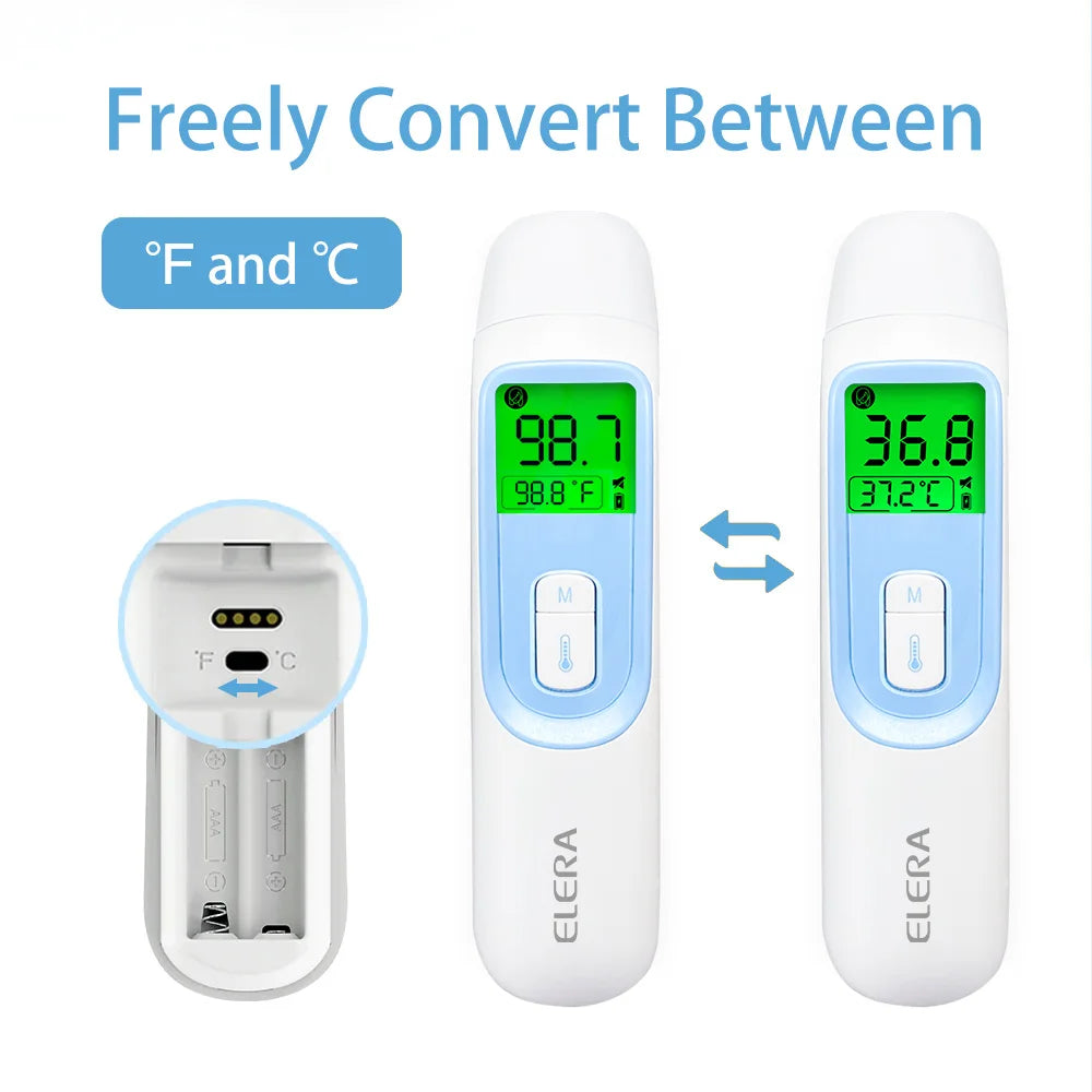 ELERA Digital Ear & Forehead Thermometer – Non-Contact Infrared Fever Monitor for Babies & Adults, LCD Display