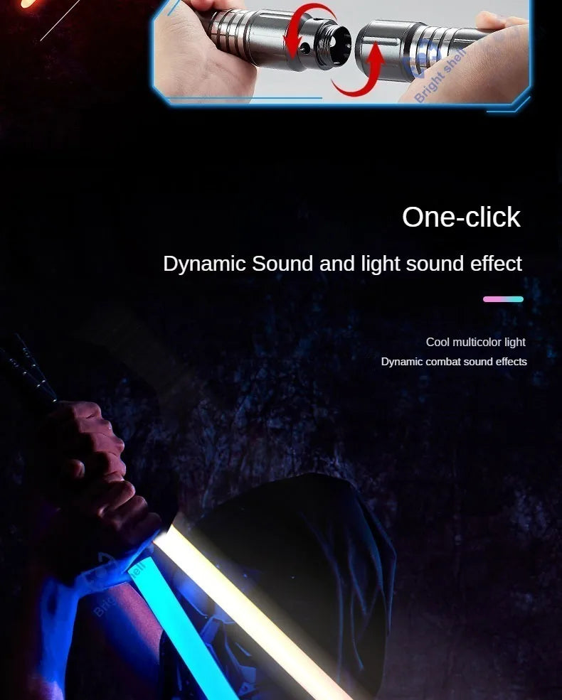 RGB Metal Lightsaber Toy – 15-Color Changing Laser Sword with Sound Effects, Force FX Jedi Blaster Gift for Kids