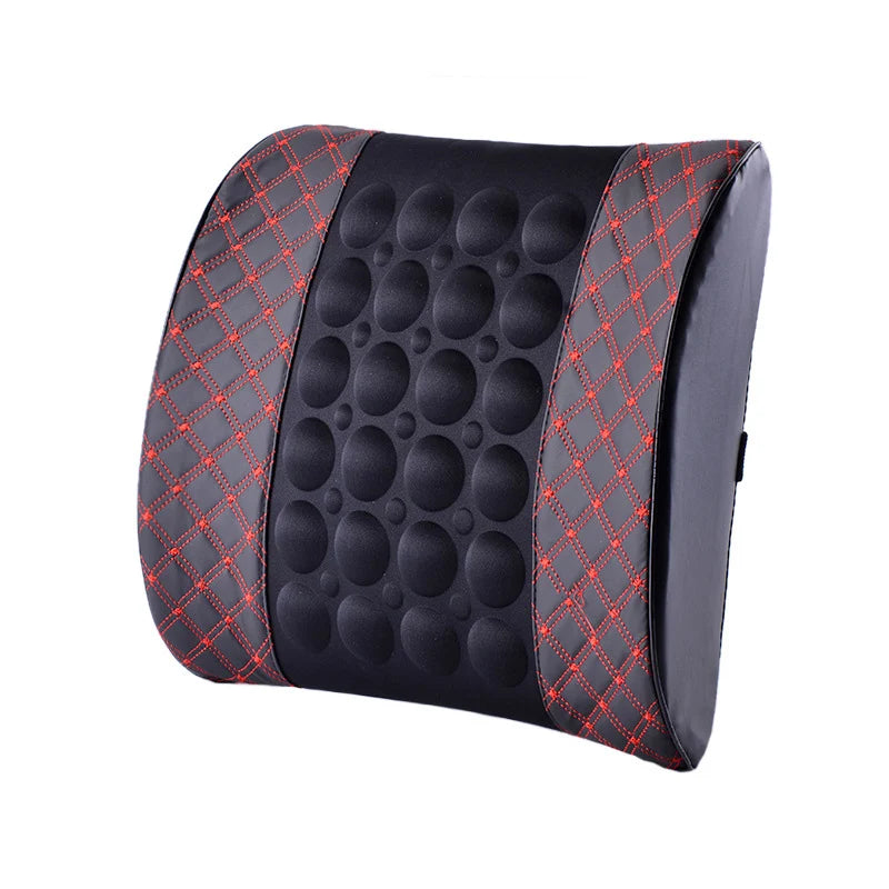 Car Electric Massage Back Cushion - Lumbar Support Health Care Pad for Auto Seat, Leather Auto Back Pillow