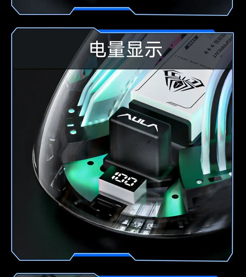 Aula SC630 Custom Gaming Mouse – 3-Mode 2.4G/Bluetooth/USB with Charging Base, Energy-Saving Esports Mouse for PC