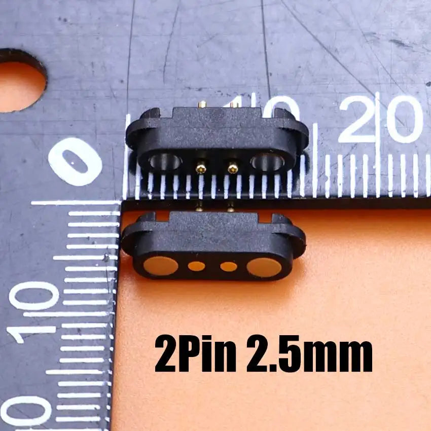 DC Magnetic Pogo Pin Connector - 2–8 Pin Spring-Loaded Male/Female Power Socket, 2.5/2.54/2.8mm Spacing