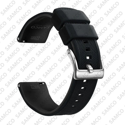 Quick-Release Silicone Watch Band - 18mm, 20mm and 22mm Rubber Replacement Strap for Huawei, Samsung Galaxy and Garmin Watches