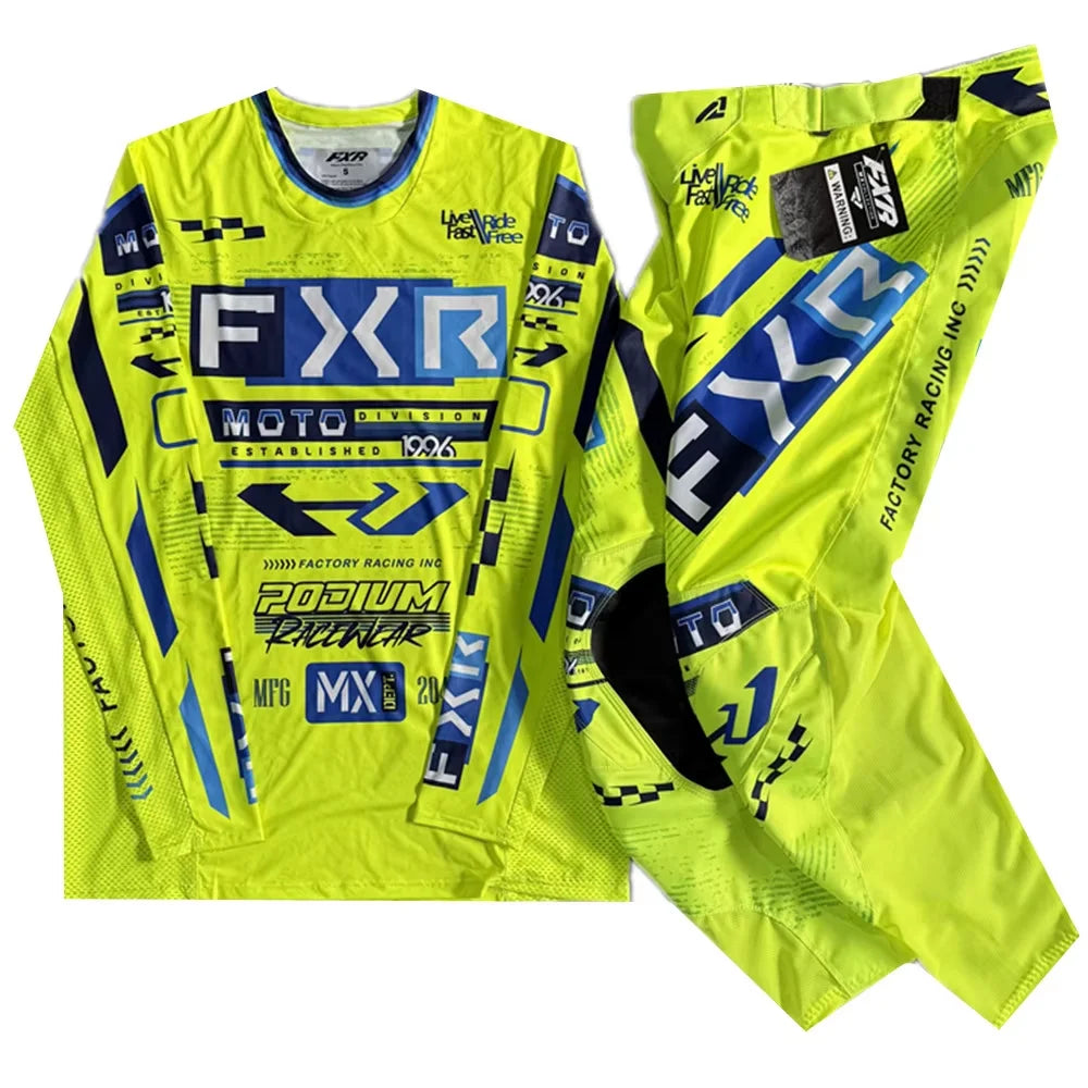 FXR 2025 PODIUM/CLUTCH PRO Gear Set – Dirt Bike Motocross Jersey & Pants Combo for Off-Road Riding