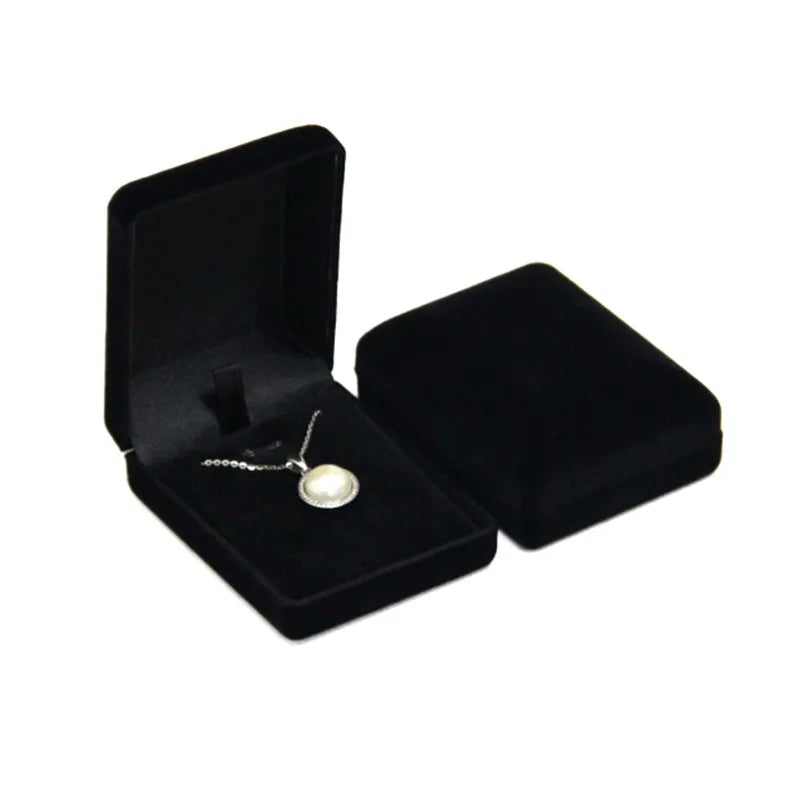 Velvet Necklace & Pendant Box — Jewelry Organizer and Gift Storage Container for Trinkets
