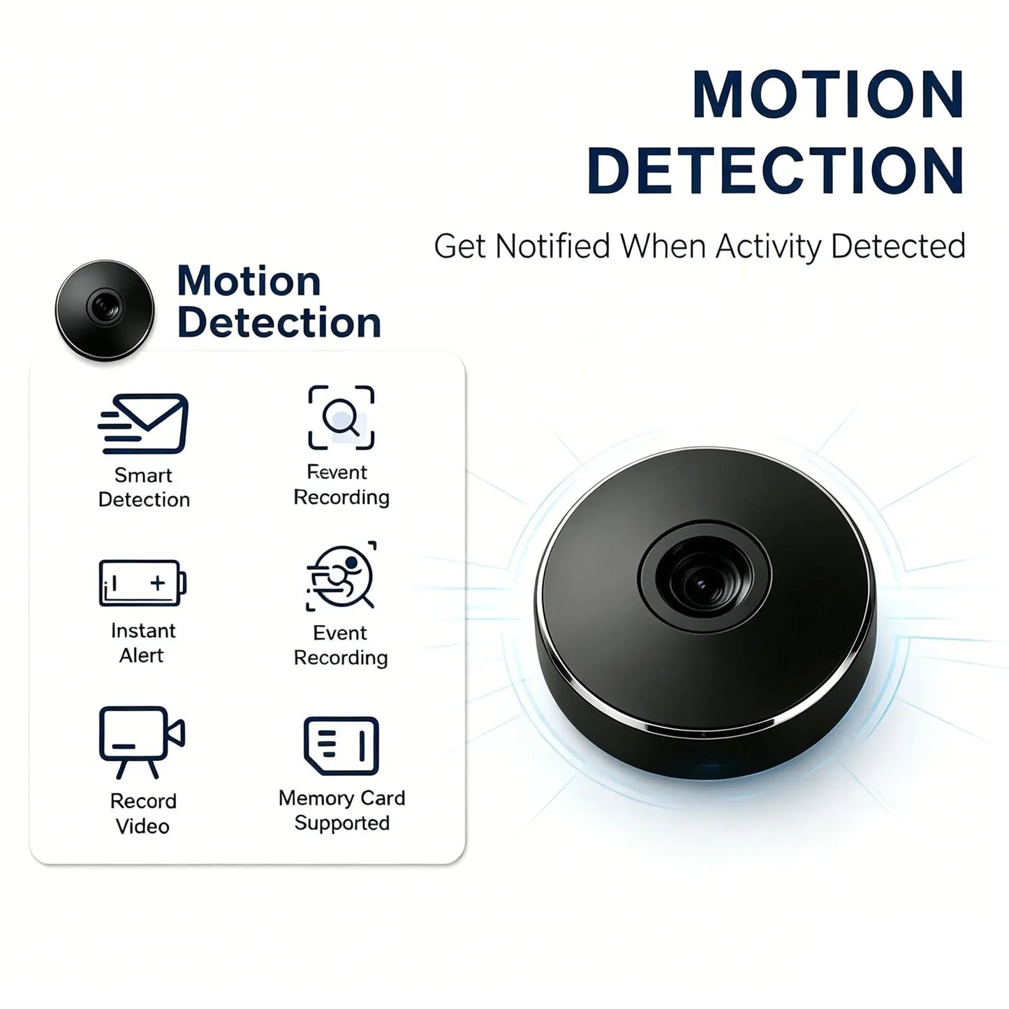 Mini HD WiFi Security Camera - Wireless Portable Monitor with IR Night Vision & Remote Viewing