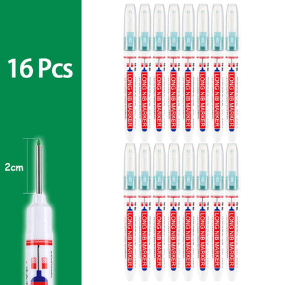 2cm Waterproof Deep Hole Marker Pen - Long Head Carpenter Markers for Metal Woodworking Tools 4-80pcs