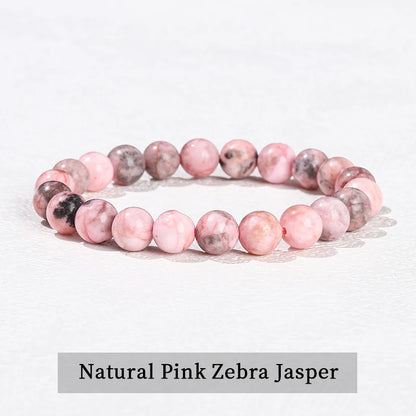 Natural Stone Beaded Bracelet - Obsidian, Fluorite & Quartz Healing Stretch Jewelry for Men & Women