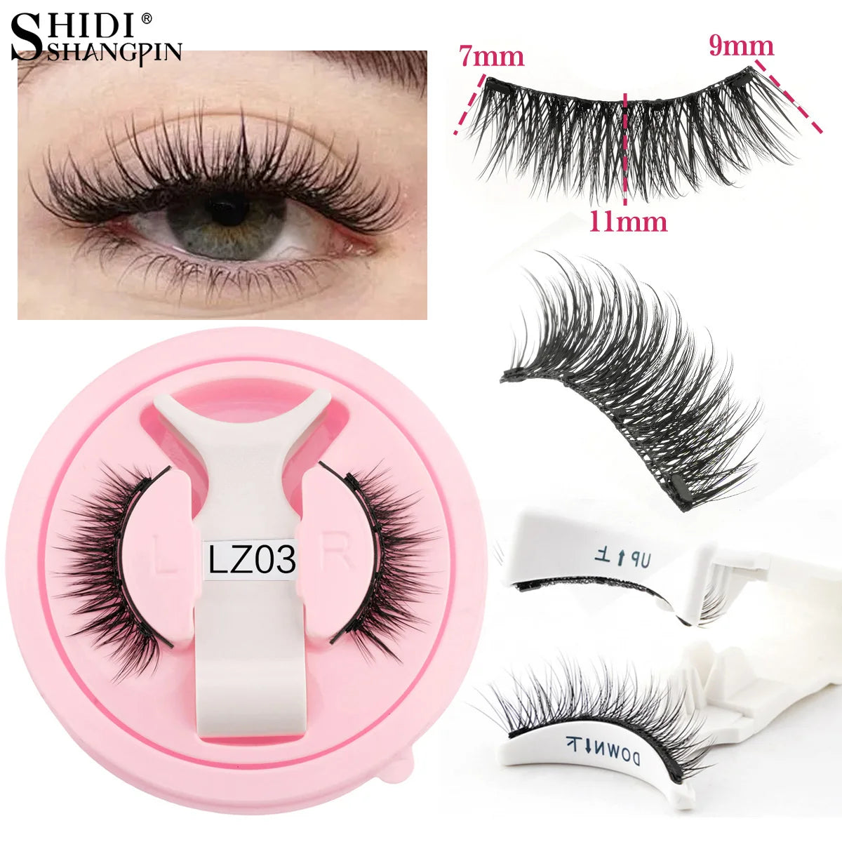 Magnetic Eyelashes Set – Handmade Fluffy Faux Mink Reusable False Lashes with Magnetic Tweezers for Natural Makeup Look