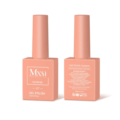 Mxsi 15ml Gel Nail Polish - Neon Brown, Royal Blue, Red, Green & Nude UV Gel Lacquer Colors for Nail Art