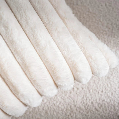 Faux Rabbit Fur Square Cushion Cover – Thick Striped Super Soft Solid Color Pillow, 45x45cm Sofa Decor