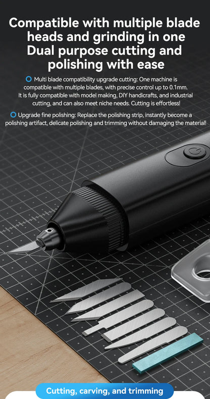 Awgem 40KHz Handheld Ultrasonic Cutter — DIY Electric Carving Tool for Plastic, Resin, 3D Printing & Textile Cutting