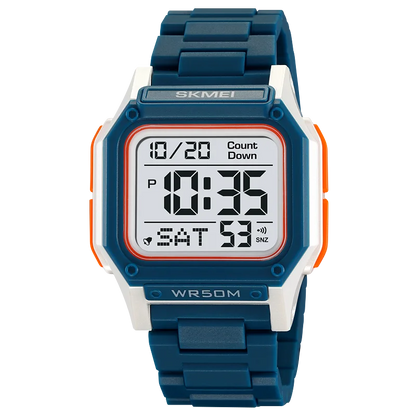 SKMEI Men’s Waterproof Sport Watch – Digital Wristwatch with Countdown, Stopwatch & Dual Time Display