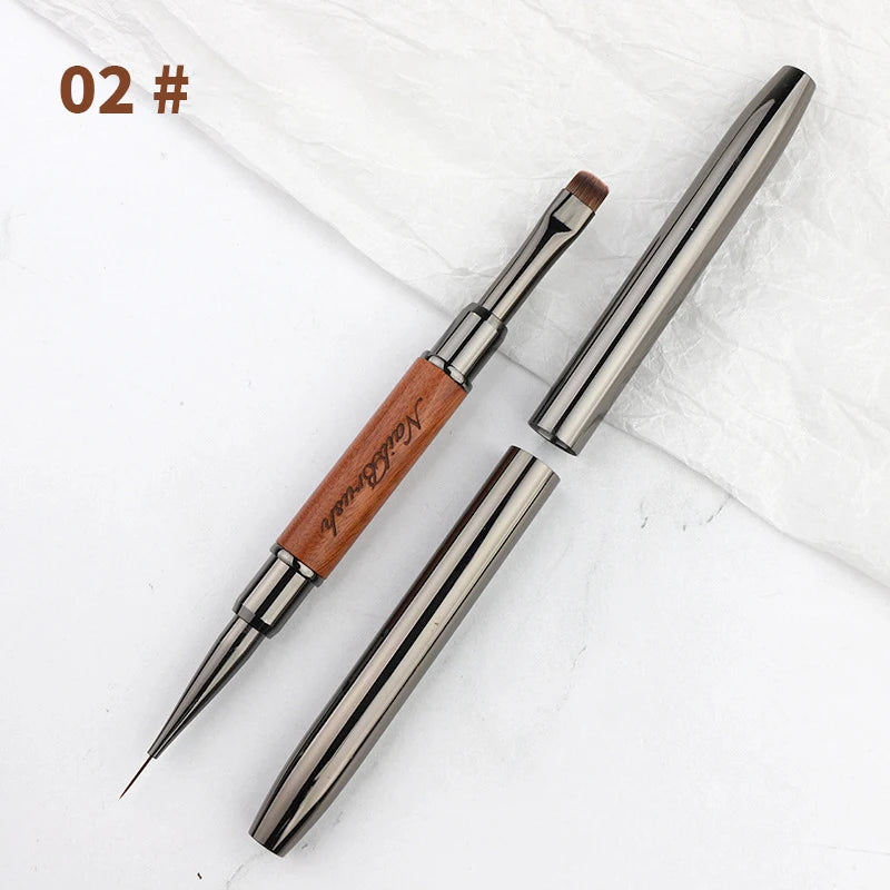 Double-End Nail Pen Brush – Glue & UV Gel Liner Brush, Dual-End Acrylic Nail Art Painting Manicure Tool