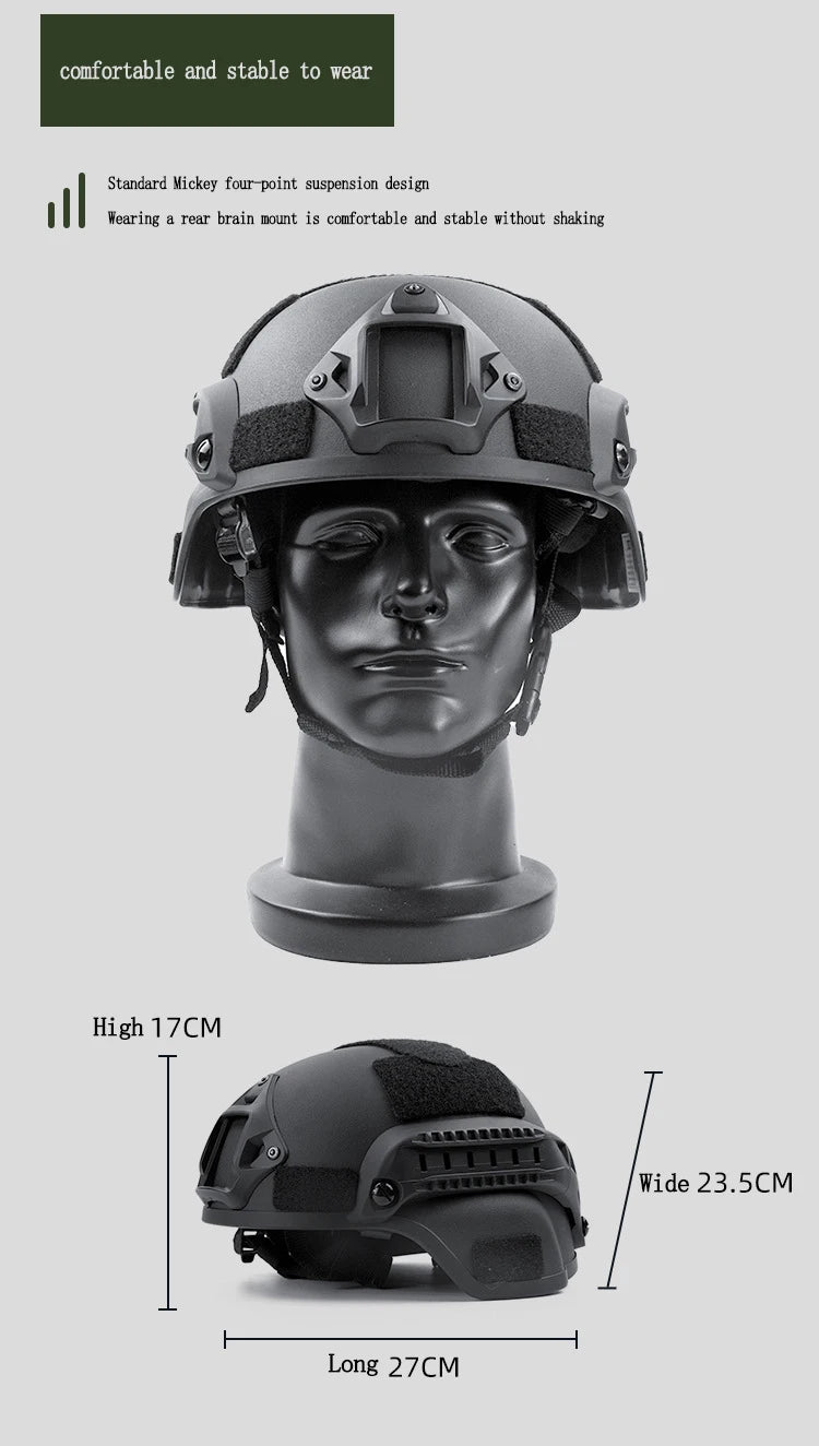 FAST MICH2000 Tactical Helmet – Airsoft MH Outdoor SWAT Paintball CS Protective Gear