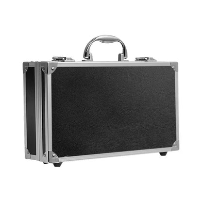 Aluminum Tool Box — Portable Storage Case with Sponge Lining, Handheld Impact-Resistant Toolbox 30x17x8cm