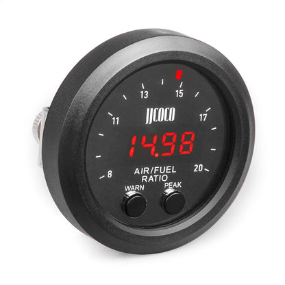 52MM Air Fuel Ratio Gauge — Ultra-Thin Round S-Series LED Digital Display with Wideband O2 Oxygen Sensor, 12V