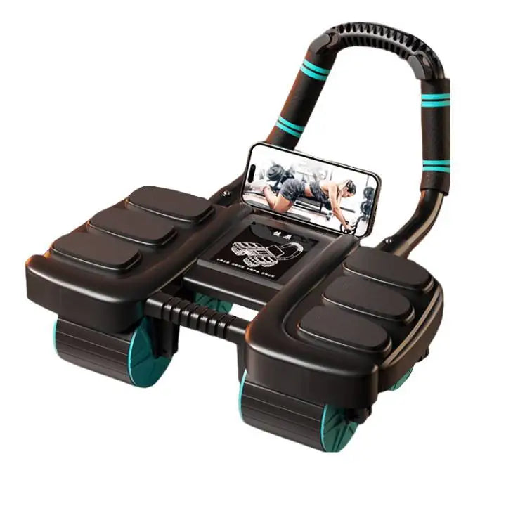 Abdominal Wheel Exerciser - Six-Wheel Slider Design with Automatic Rebound, Antislip, Home Gym Fitness Equipment